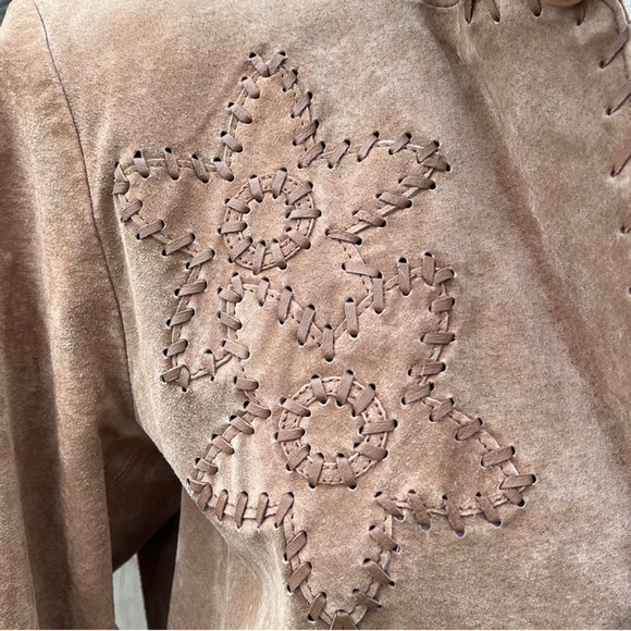 π«HP X 2π« COLDWATER CREEK TAN LEATHER COAT (M) - Picture 4 of 10